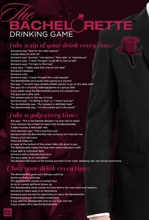 bachelorette show drinking game